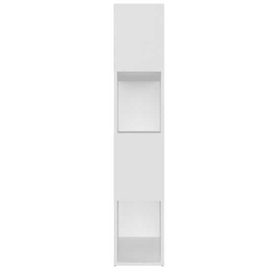 Bokhylle/romdeler hvit 80x24x124,5 cm konstruert tre