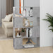 Bokhylle/romdeler betonggrå 80x24x124,5 cm konstruert tre