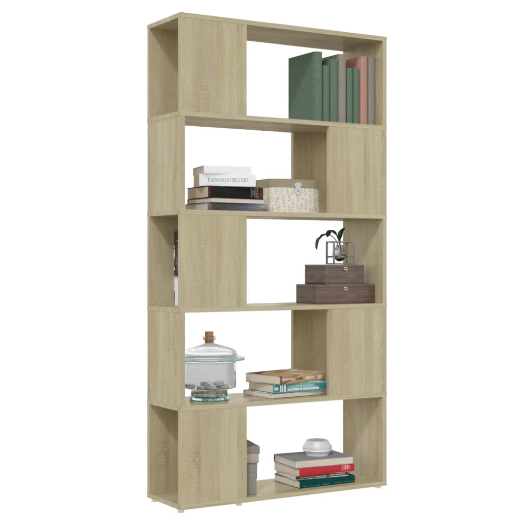 Bokhylle/romdeler sonoma eik 80x24x155 cm konstruert tre