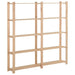 Oppbevaringshylle 5 etasjer 170x28,5x170 cm heltre furu
