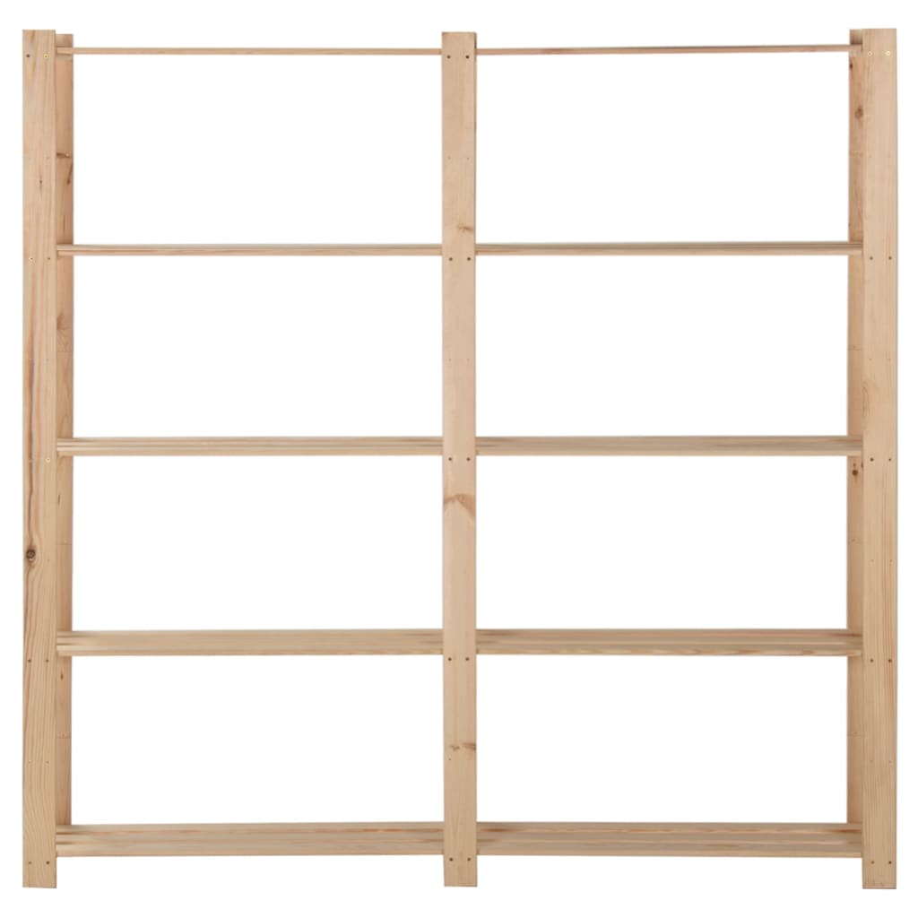 Oppbevaringshylle 5 etasjer 170x28,5x170 cm heltre furu