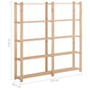 Oppbevaringshylle 5 etasjer 170x28,5x170 cm heltre furu