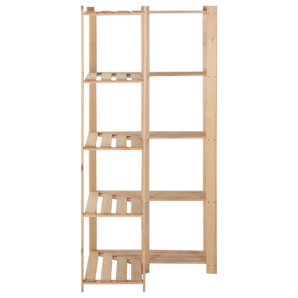 Hjørnehylle 5 etasjer 82,5x82,5x170 cm heltre furu