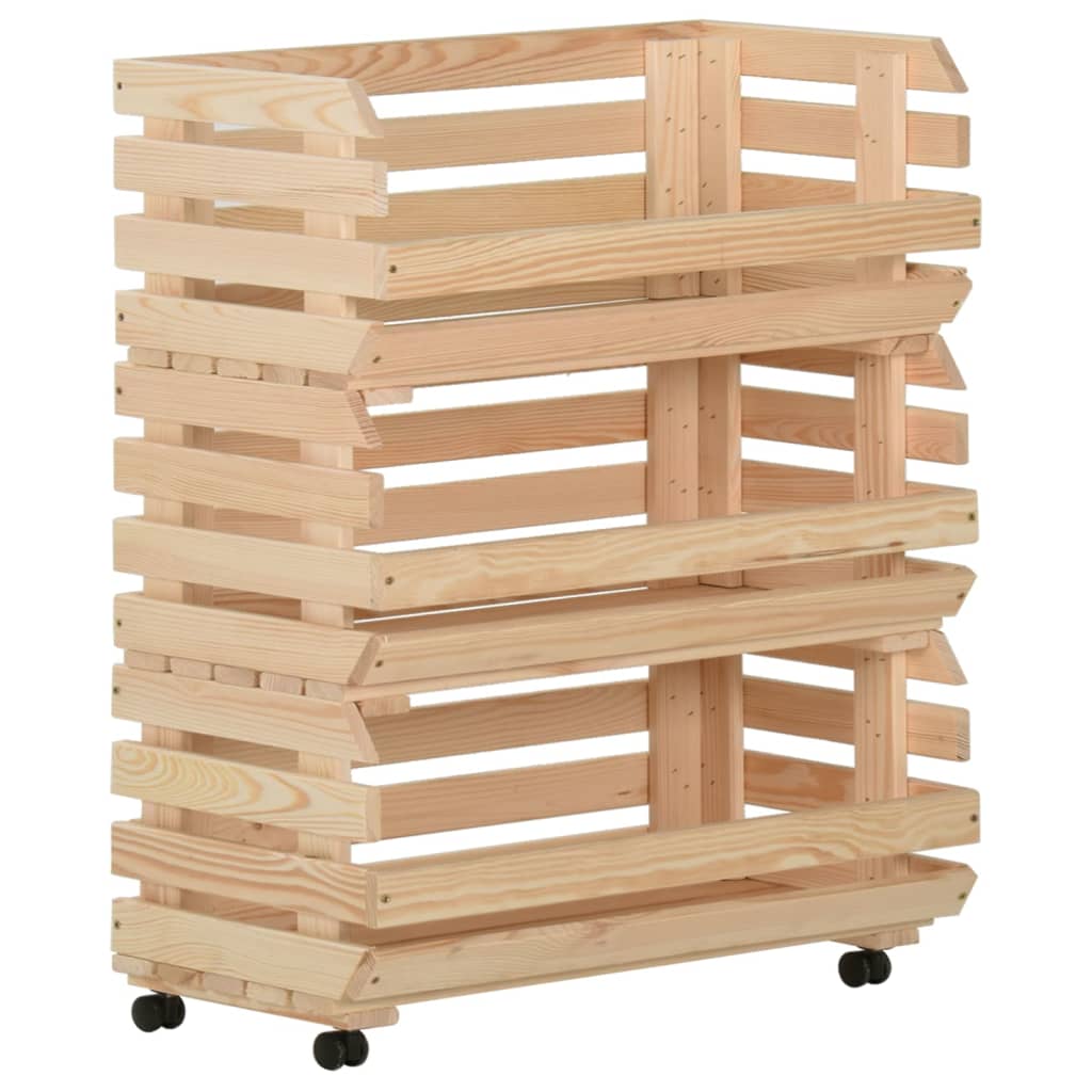 Grønnsakstralle 77x30x80 cm heltre furu