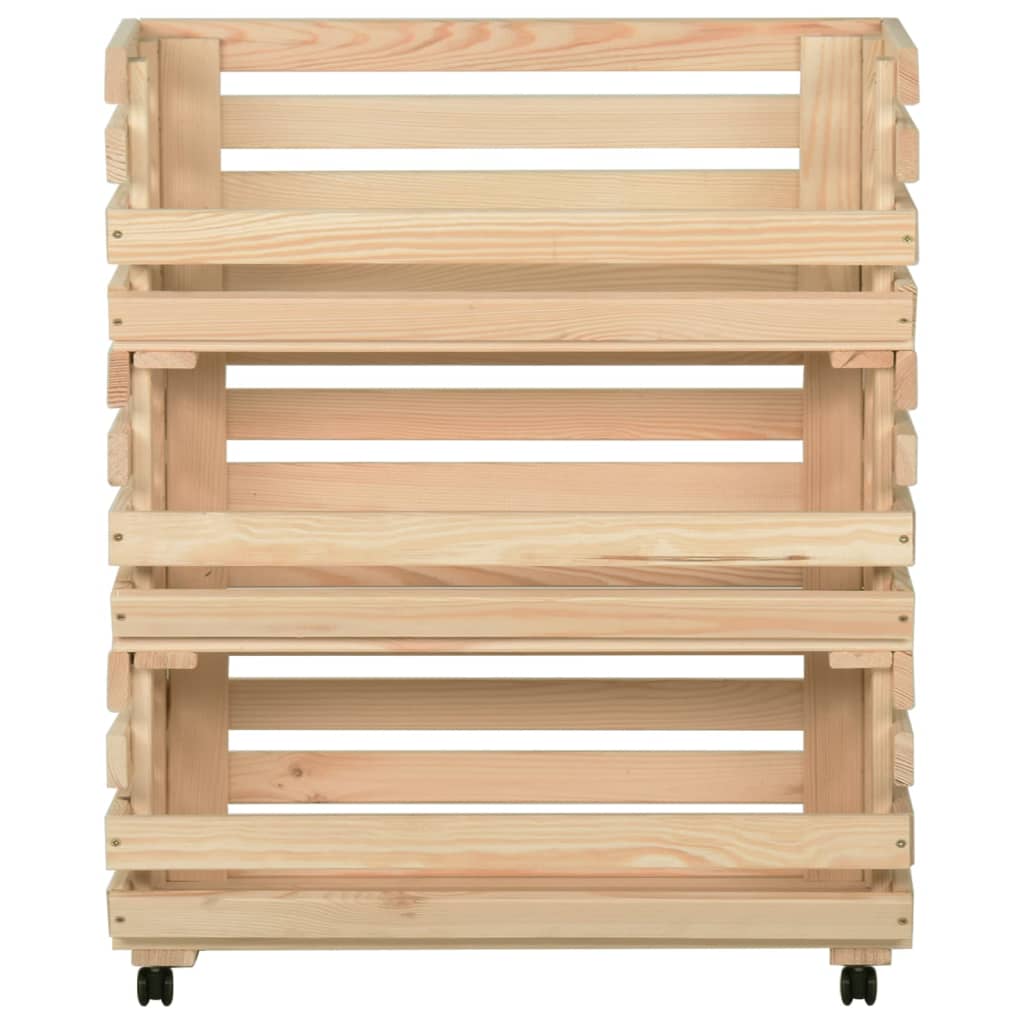 Grønnsakstralle 77x30x80 cm heltre furu