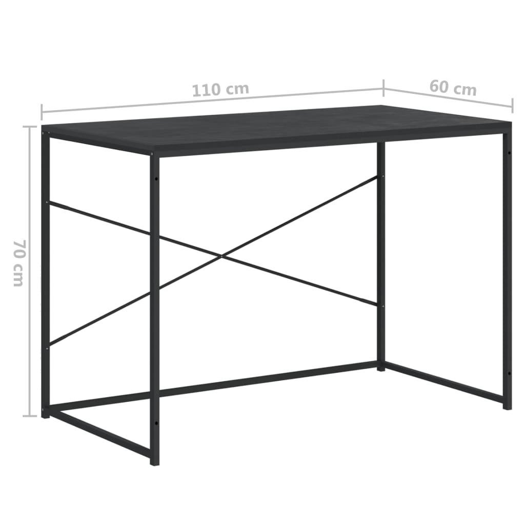 Databord svart 110x60x70 cm sponplate