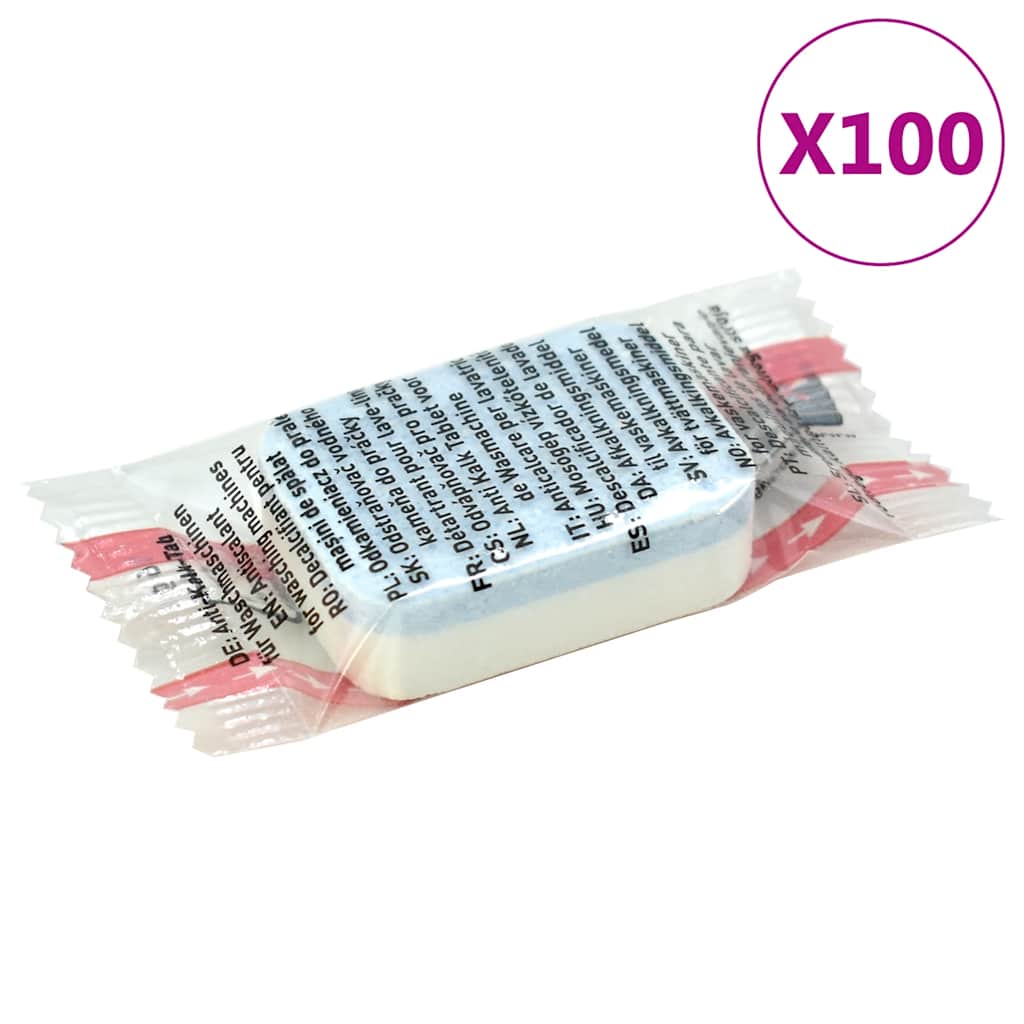 Rensetabletter til vaskemaskin for kalk og smuss 100 stk