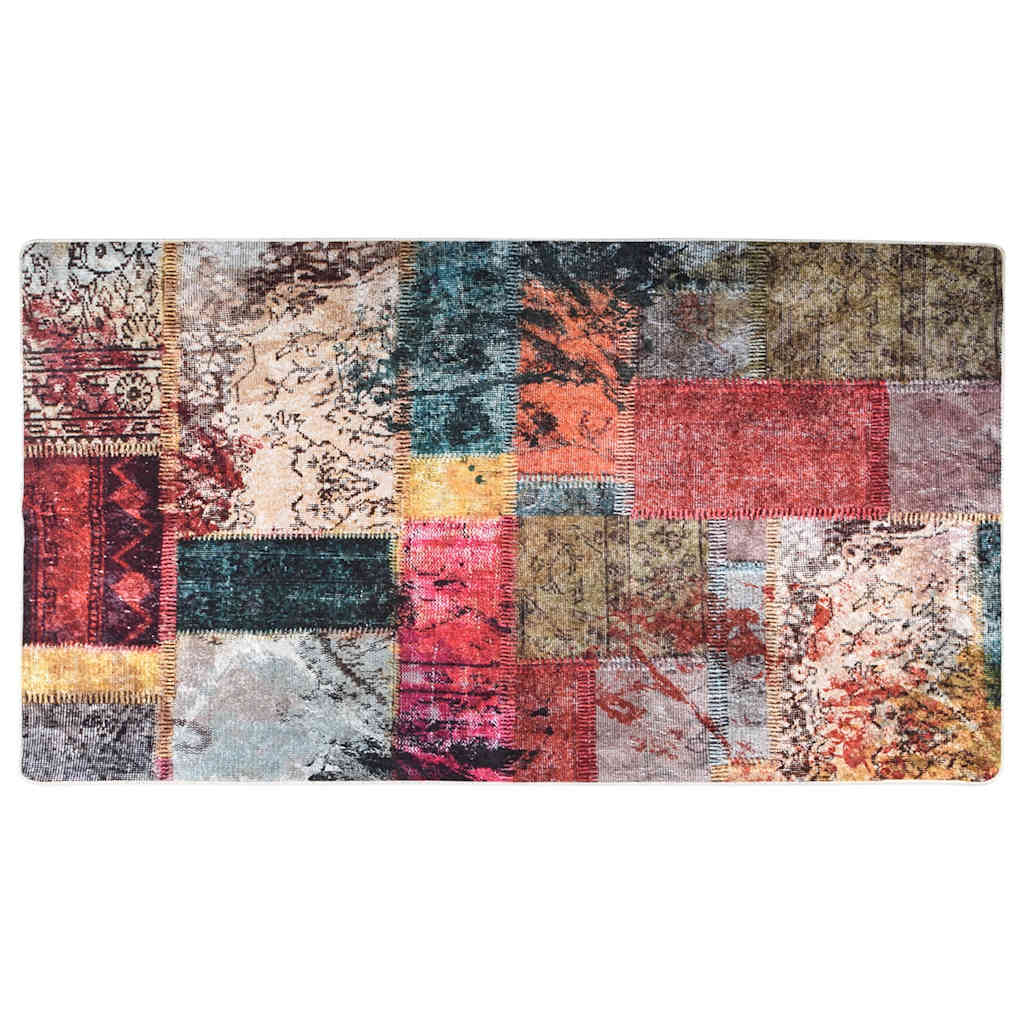 Vaskbart teppe med lappemønster 190x300cm flerfarget