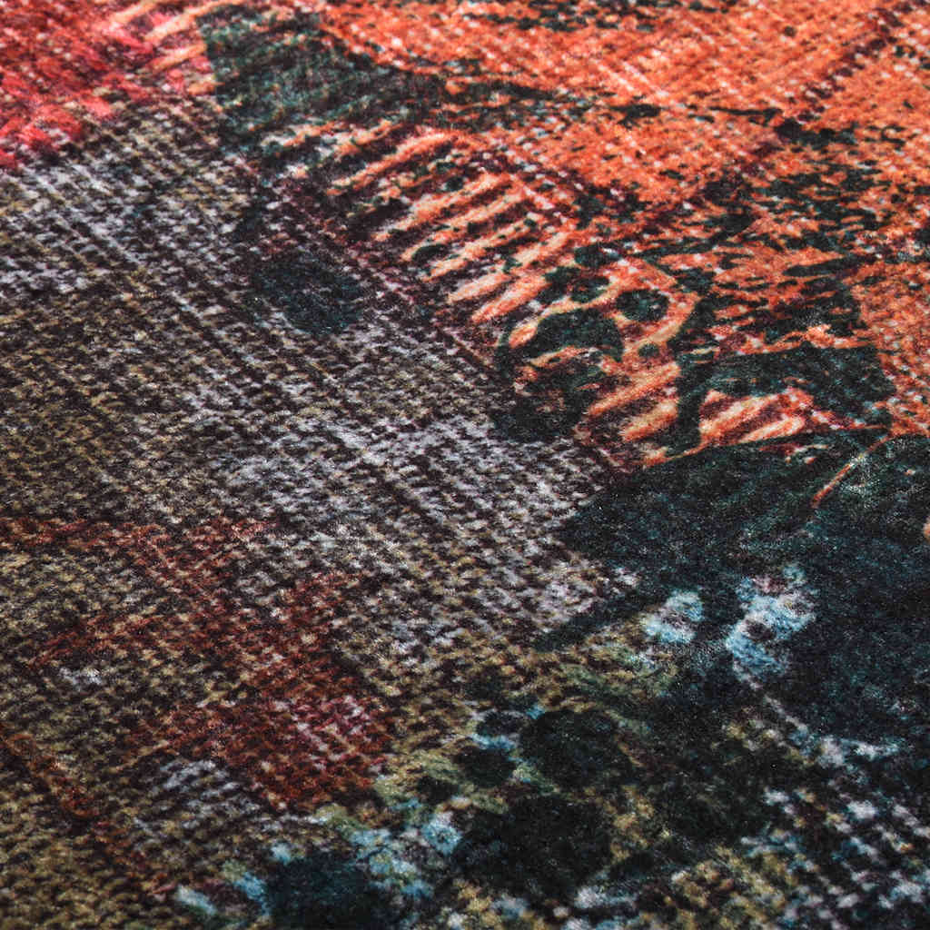 Vaskbart teppe med lappemønster 190x300cm flerfarget