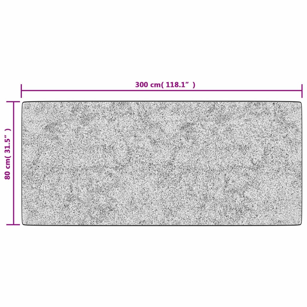 Vaskbart teppe 80x300 cm svart og hvit