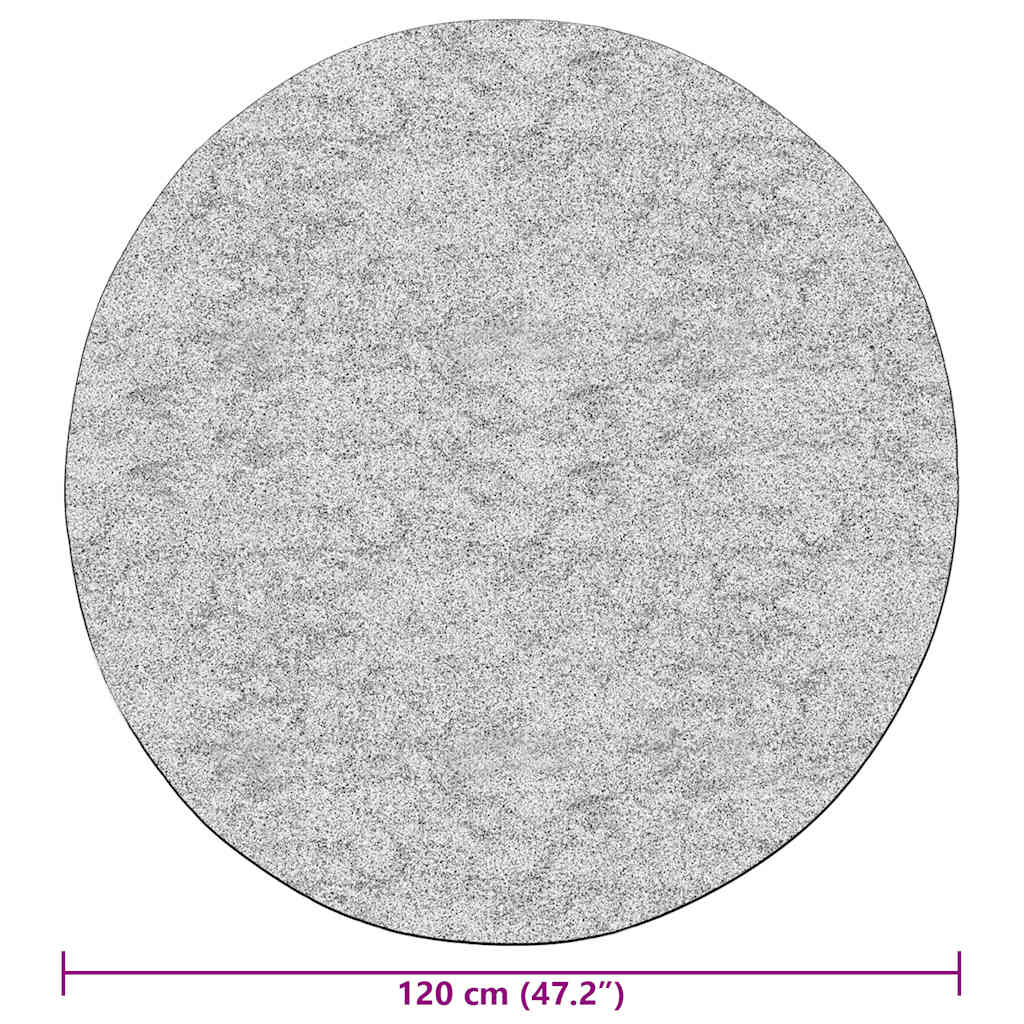 Vaskbart teppe φ120 cm svart og hvit