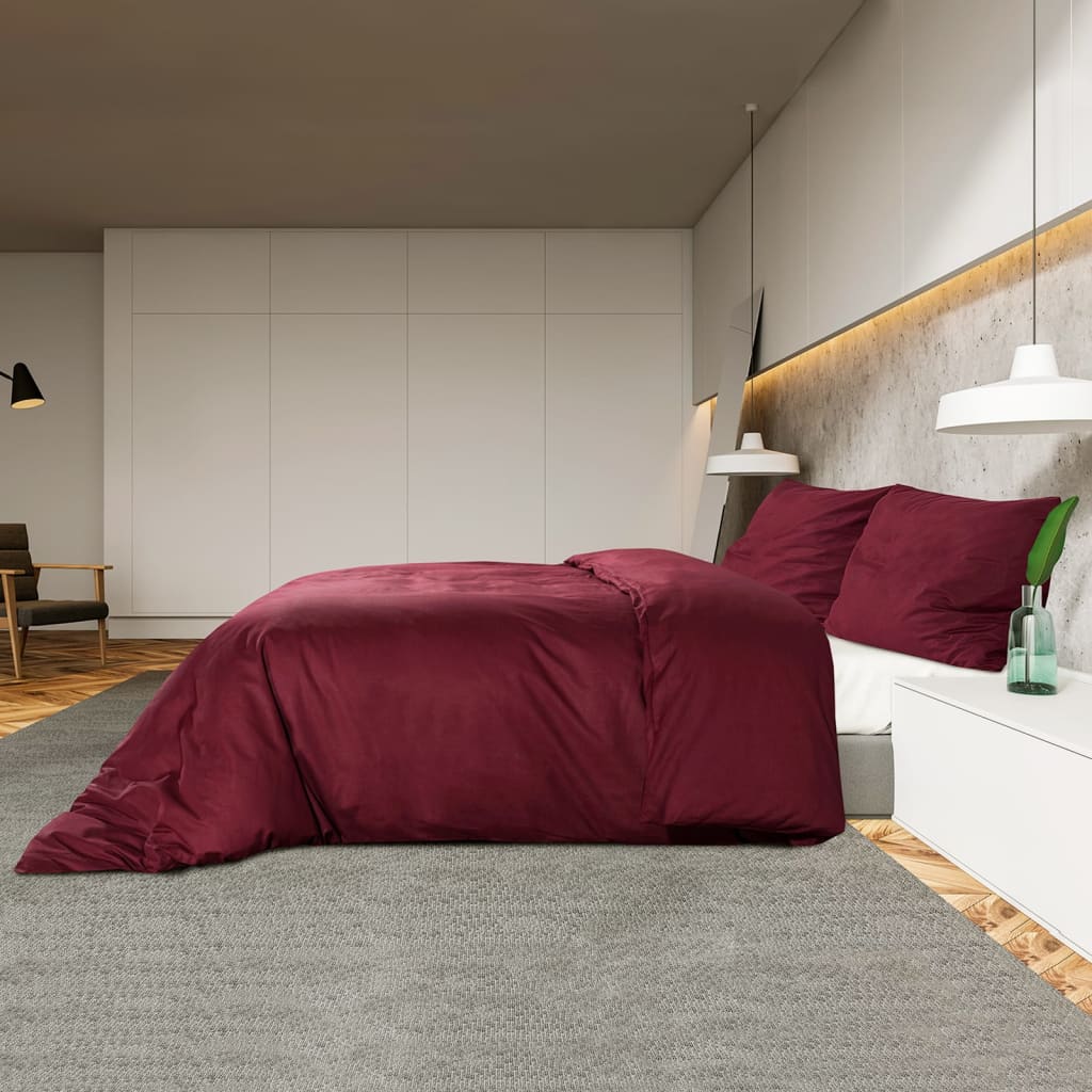 Sengesett burgunder 140x200 cm lett mikrofiber