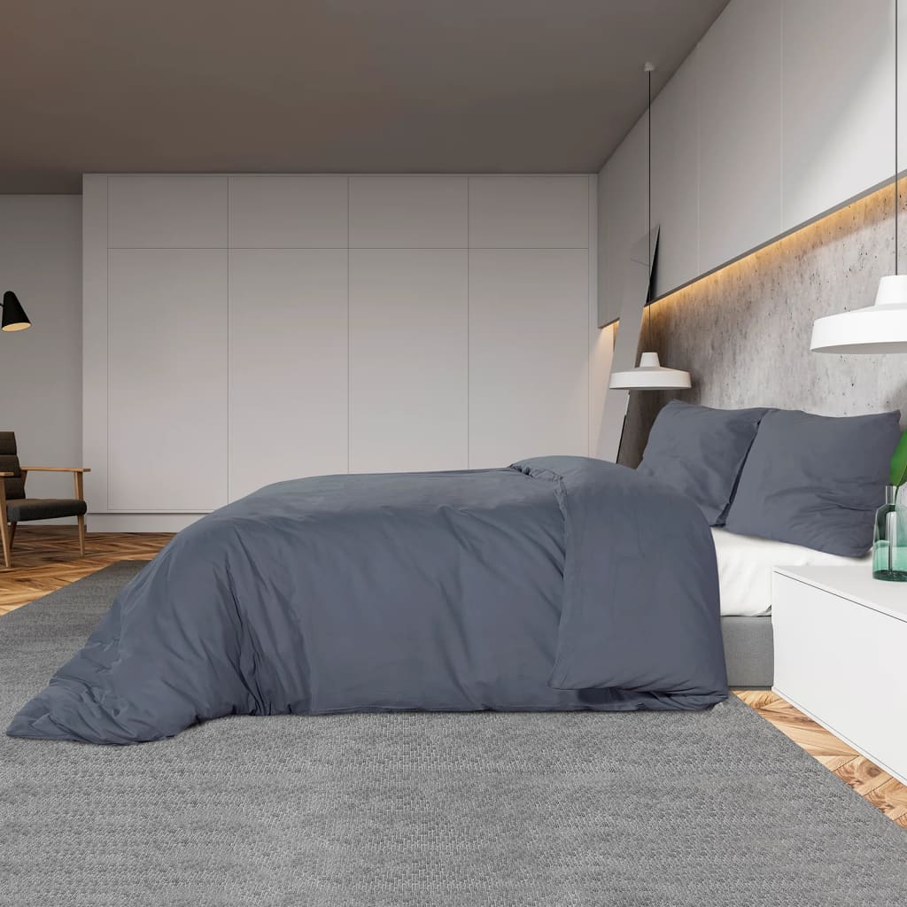Sengesett antrasitt 155x220 cm bomull