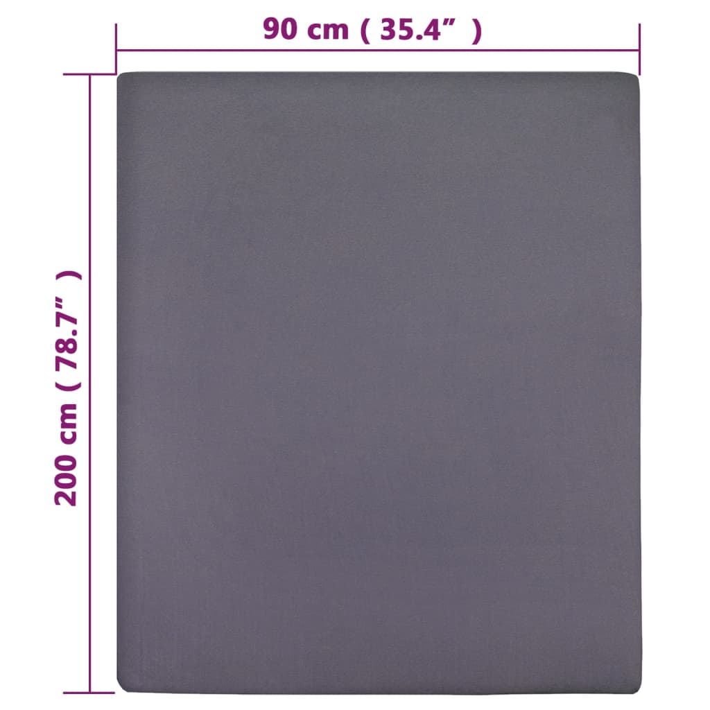 Jerseylaken antrasitt 90x200 cm bomull