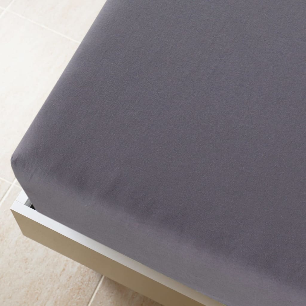 Jerseylaken 2 stk antrasitt 90x200 cm bomull