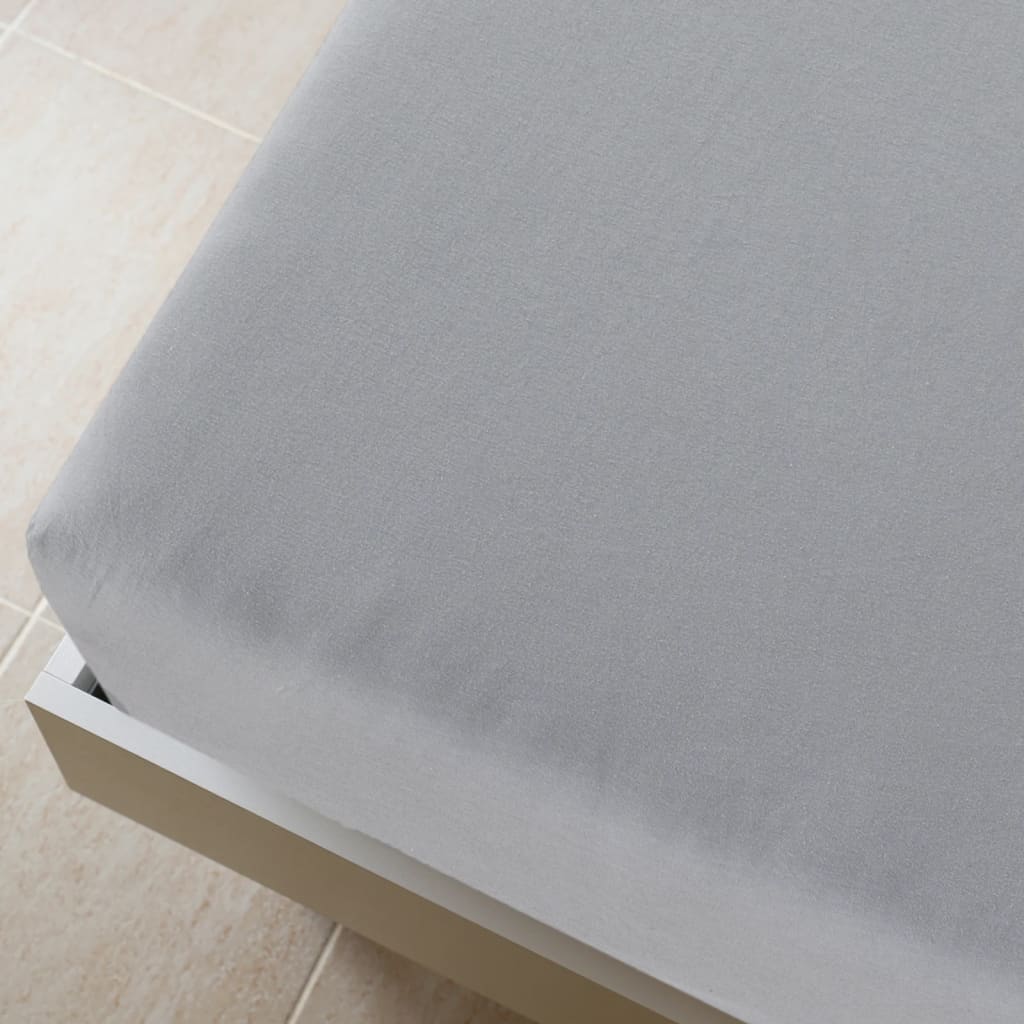 Jerseylaken grå 90x200 cm bomull