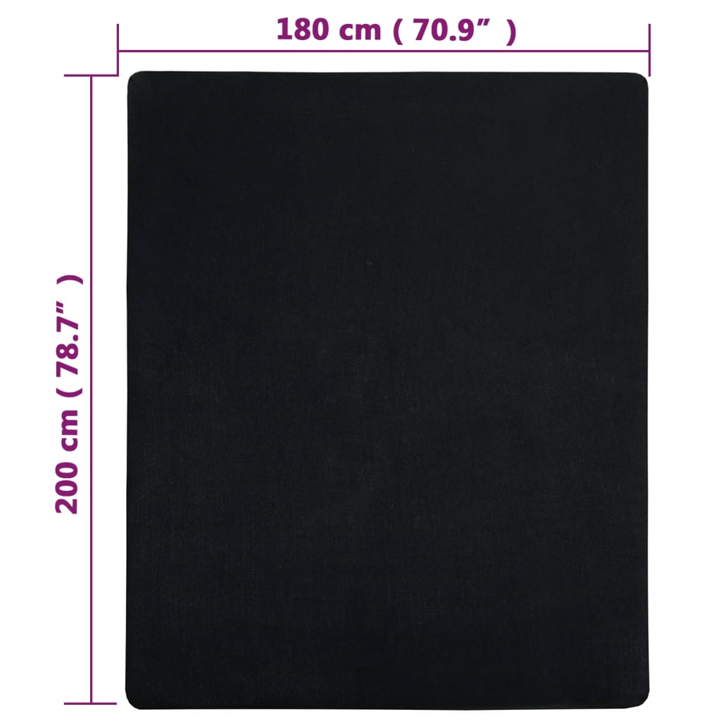Jerseylaken svart 180x200 cm bomull