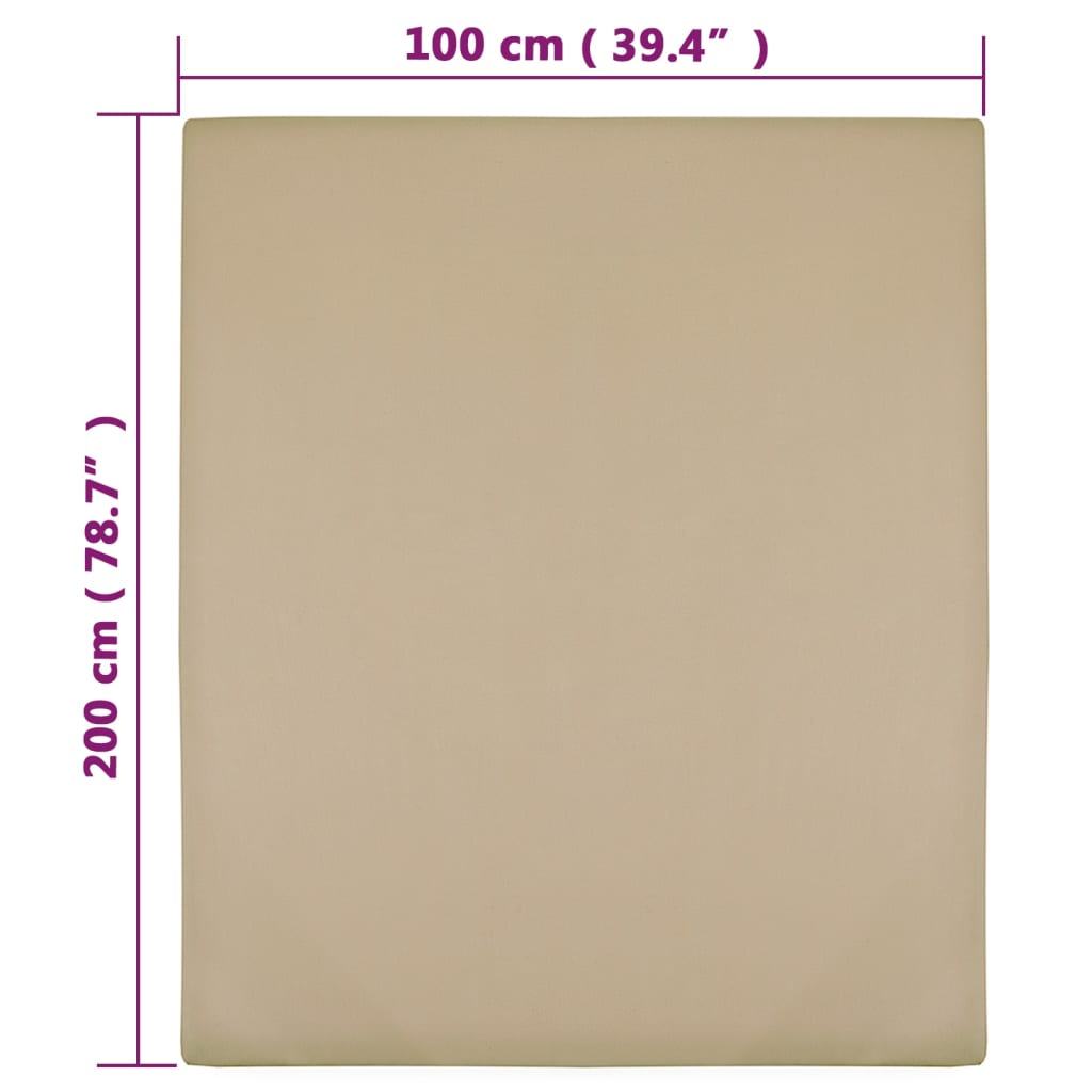 Jerseylaken gråbrun 100x200 cm bomull