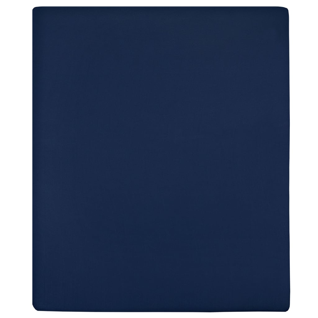 Jerseylaken marineblå 100x200 cm bomull