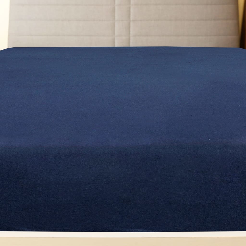 Jerseylaken marineblå 100x200 cm bomull