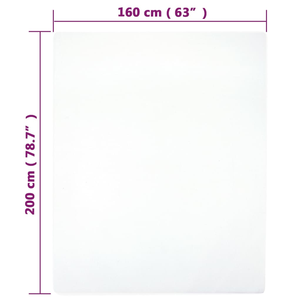 Jerseylaken hvit 160x200 cm bomull