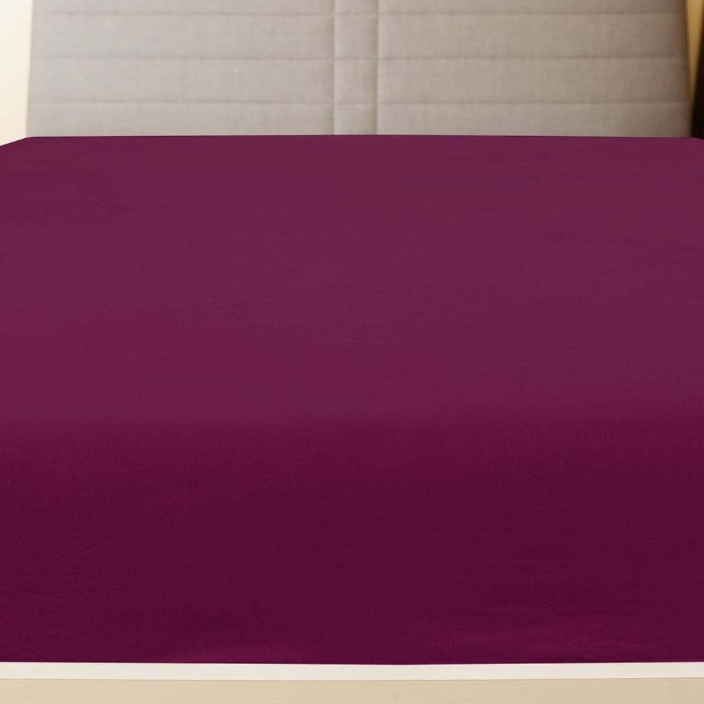 Jerseylaken vinrød 180x200 cm bomull