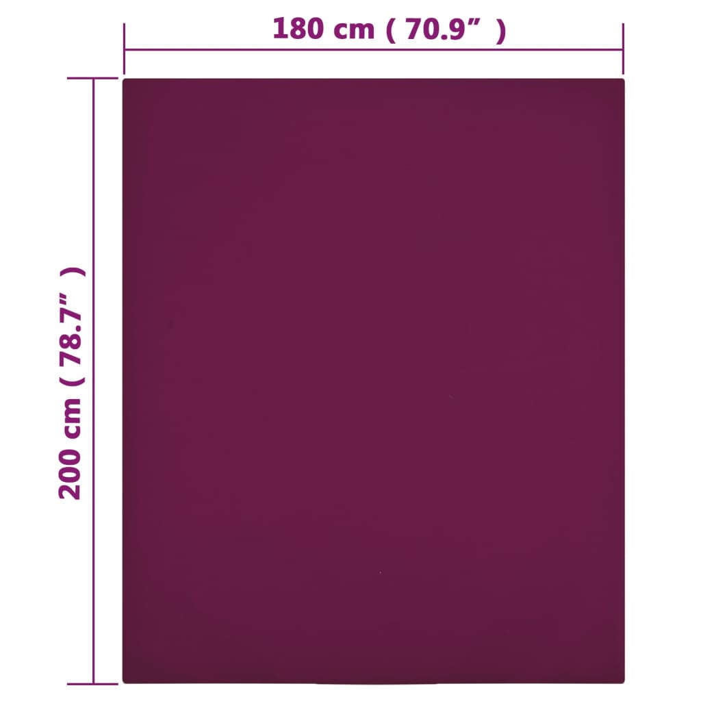 Jerseylaken vinrød 180x200 cm bomull