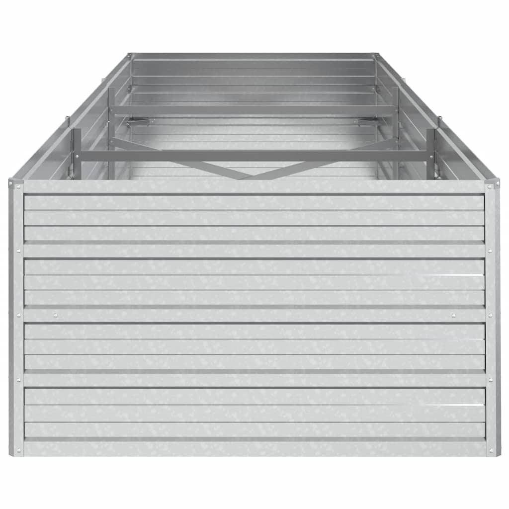 Høybed 240x80x45 cm galvanisert stål sølv