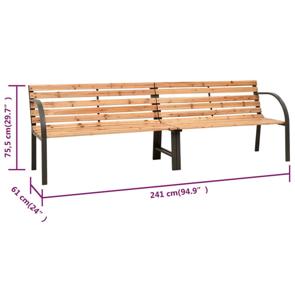 Dobbel hagebenk 241 cm kinesisk grantre