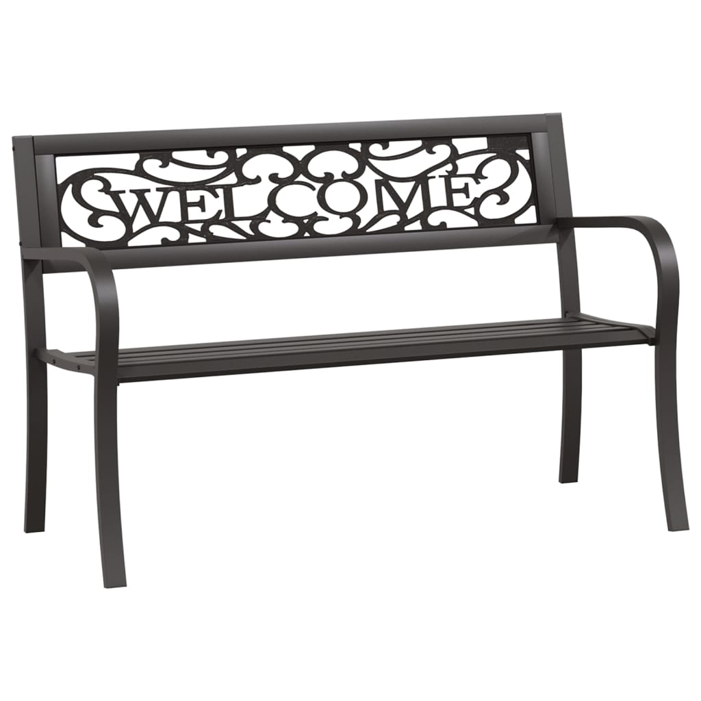 Hagebenk 125 cm stål svart vidaXL