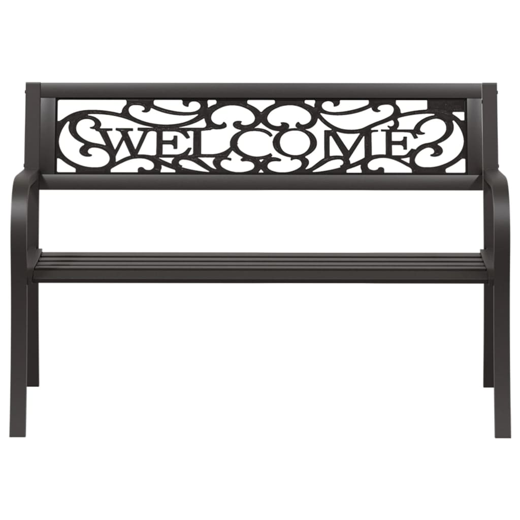 Hagebenk 125 cm stål svart vidaXL