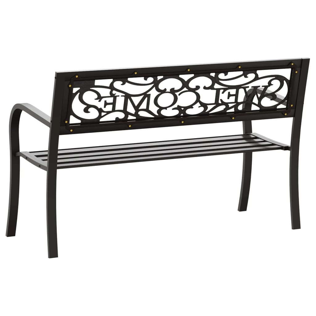 Hagebenk 125 cm stål svart vidaXL