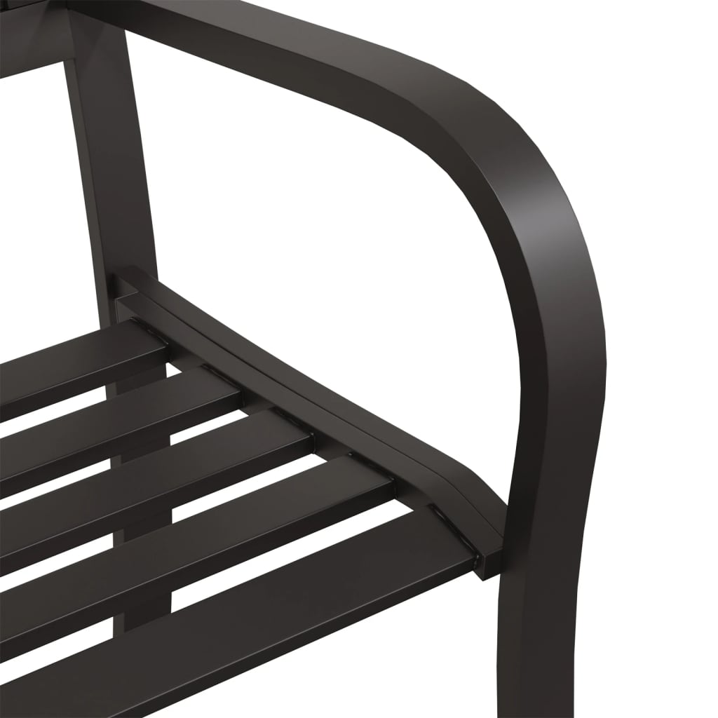 Hagebenk 125 cm stål svart vidaXL