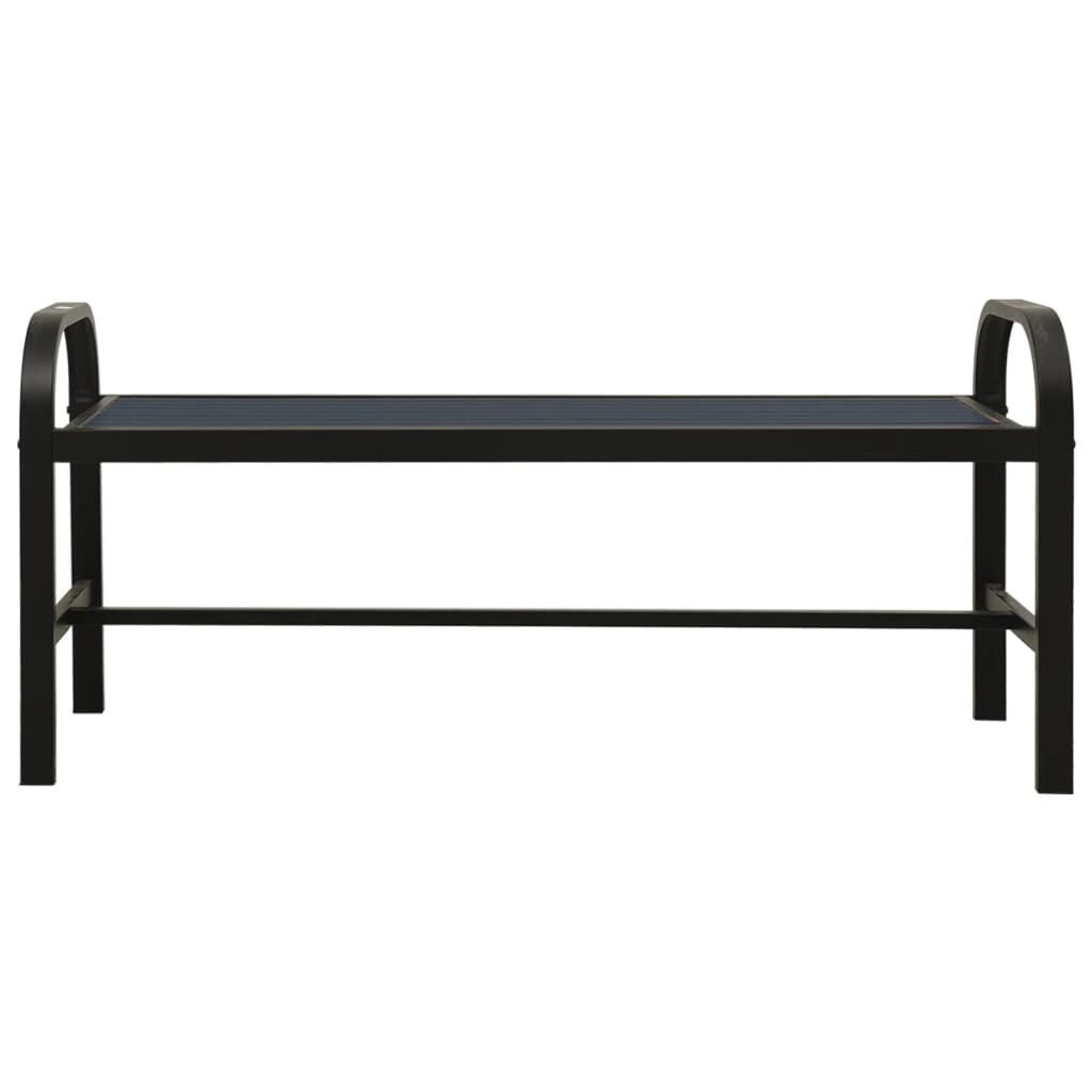 Hagebenk 124,5 cm stål og WPC svart