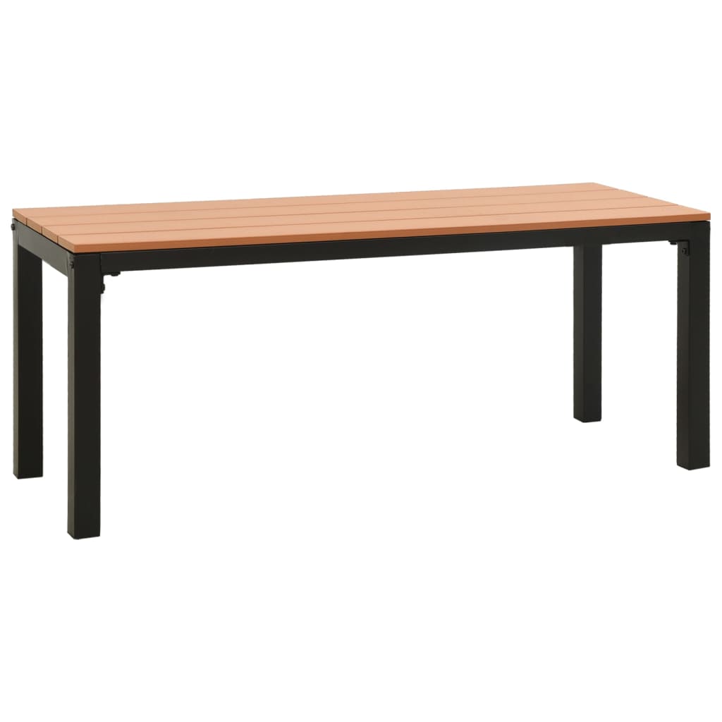 Hagebenk 110 cm stål og WPC brun og svart vidaXL