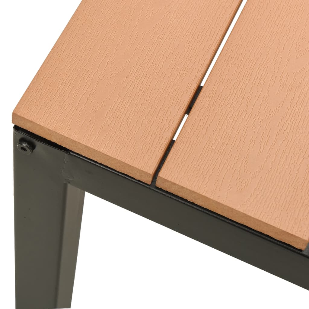 Hagebenk 110 cm stål og WPC brun og svart vidaXL