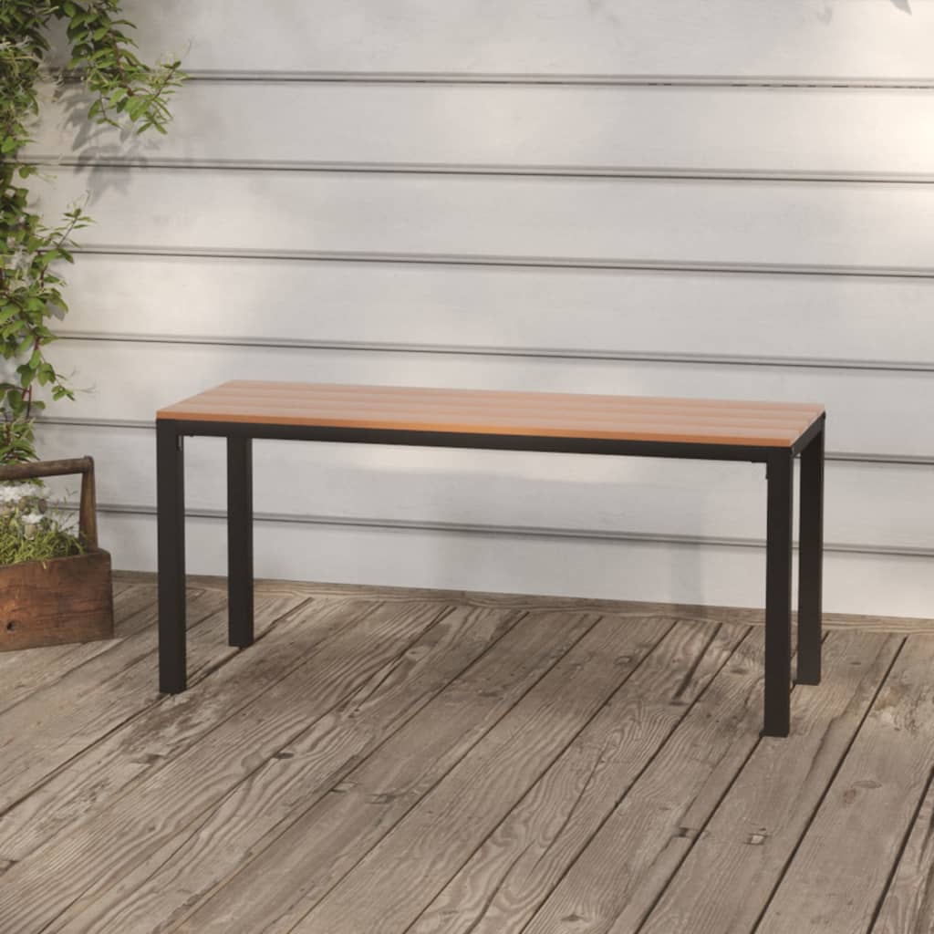 Hagebenk 110 cm stål og WPC brun og svart vidaXL