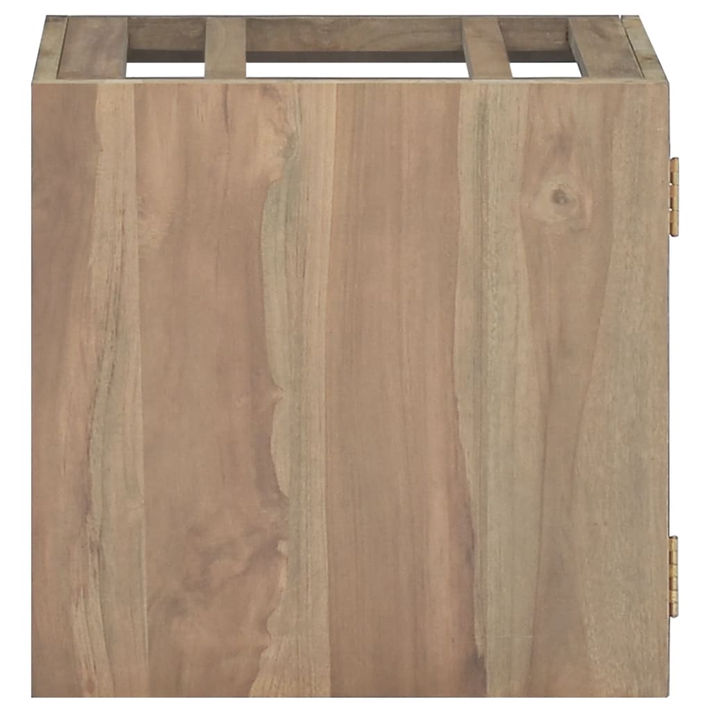 Veggmontert baderomsskap 46x25,5x40 cm heltre teak