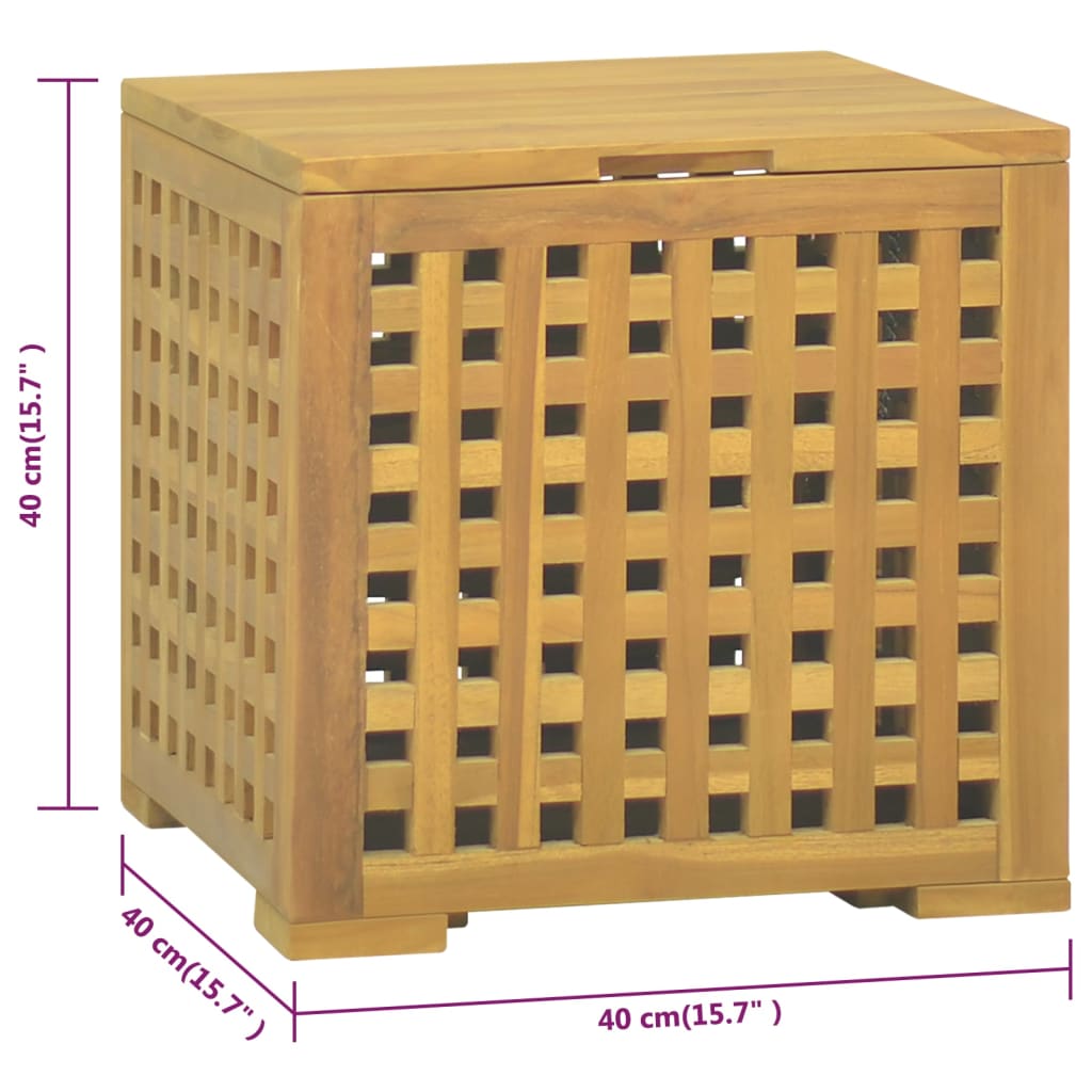 Taukasse 40x40x40 cm heltre teak