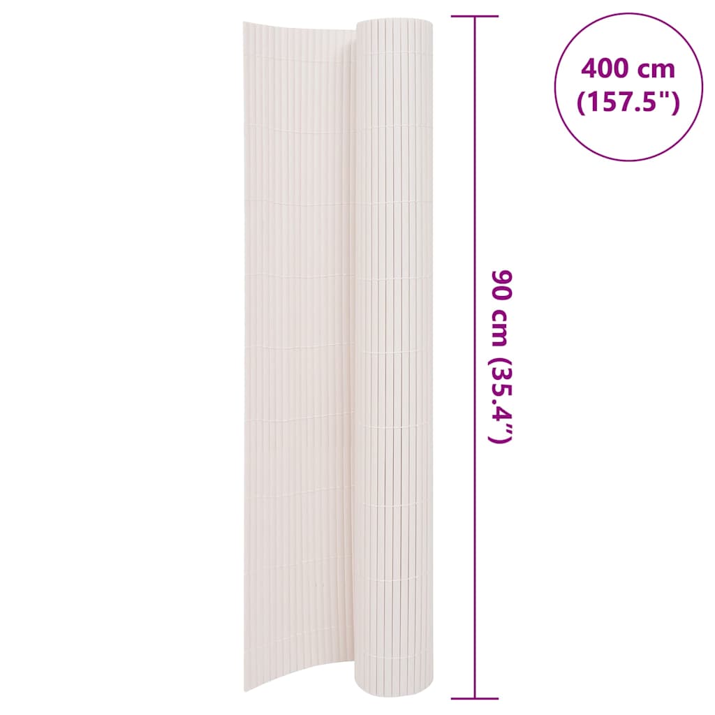 Dobbelsidet hagegjerde 90x400 cm hvit