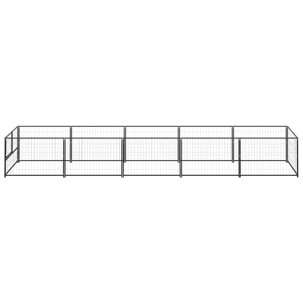 Hundegård svart 5 m² stål