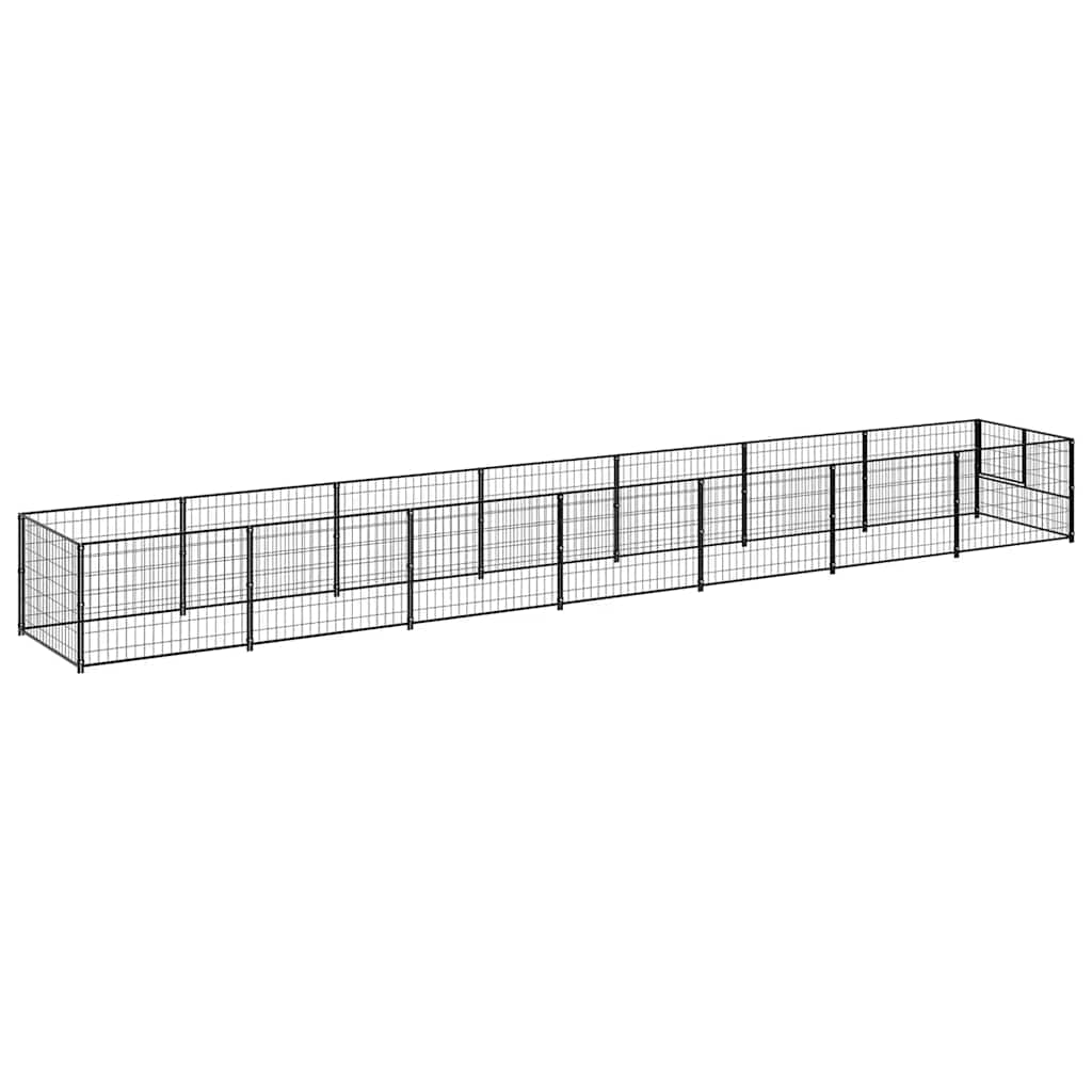 Hundegård svart 7 m² stål