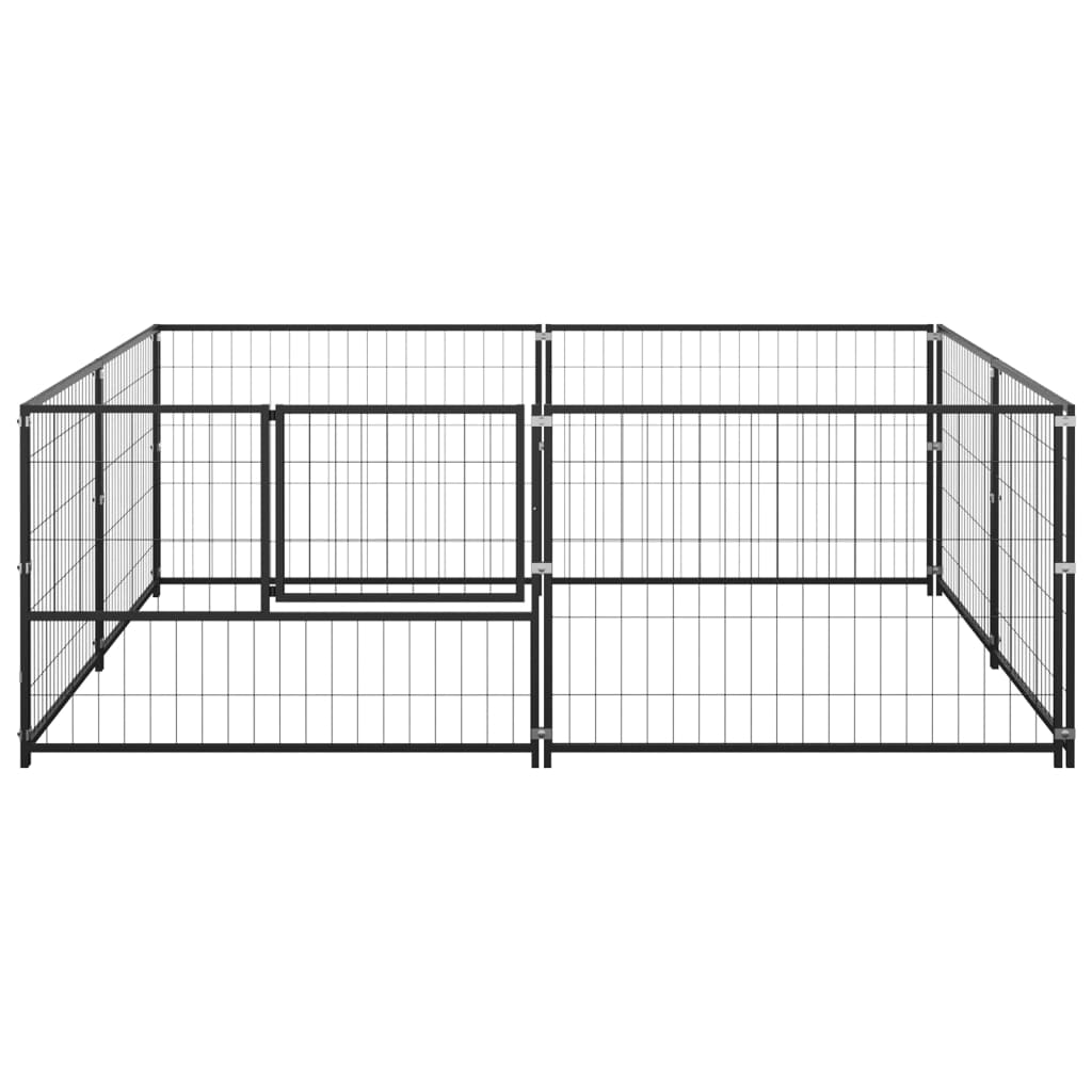 Hundegård svart 4 m² stål