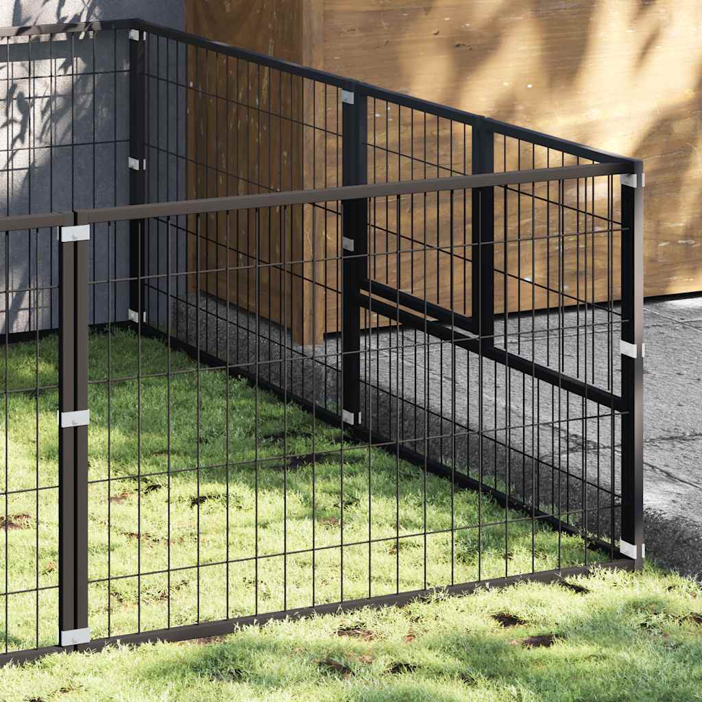 Hundegård svart 6 m² stål