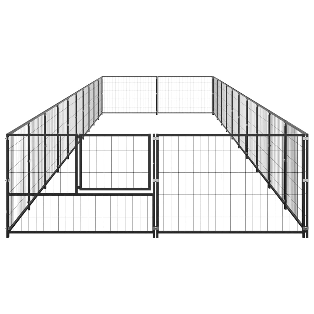 Hundegård svart 20 m² stål