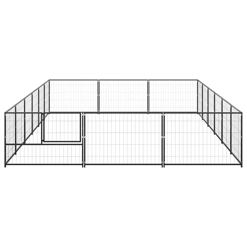 Hundegård svart 18 m² stål