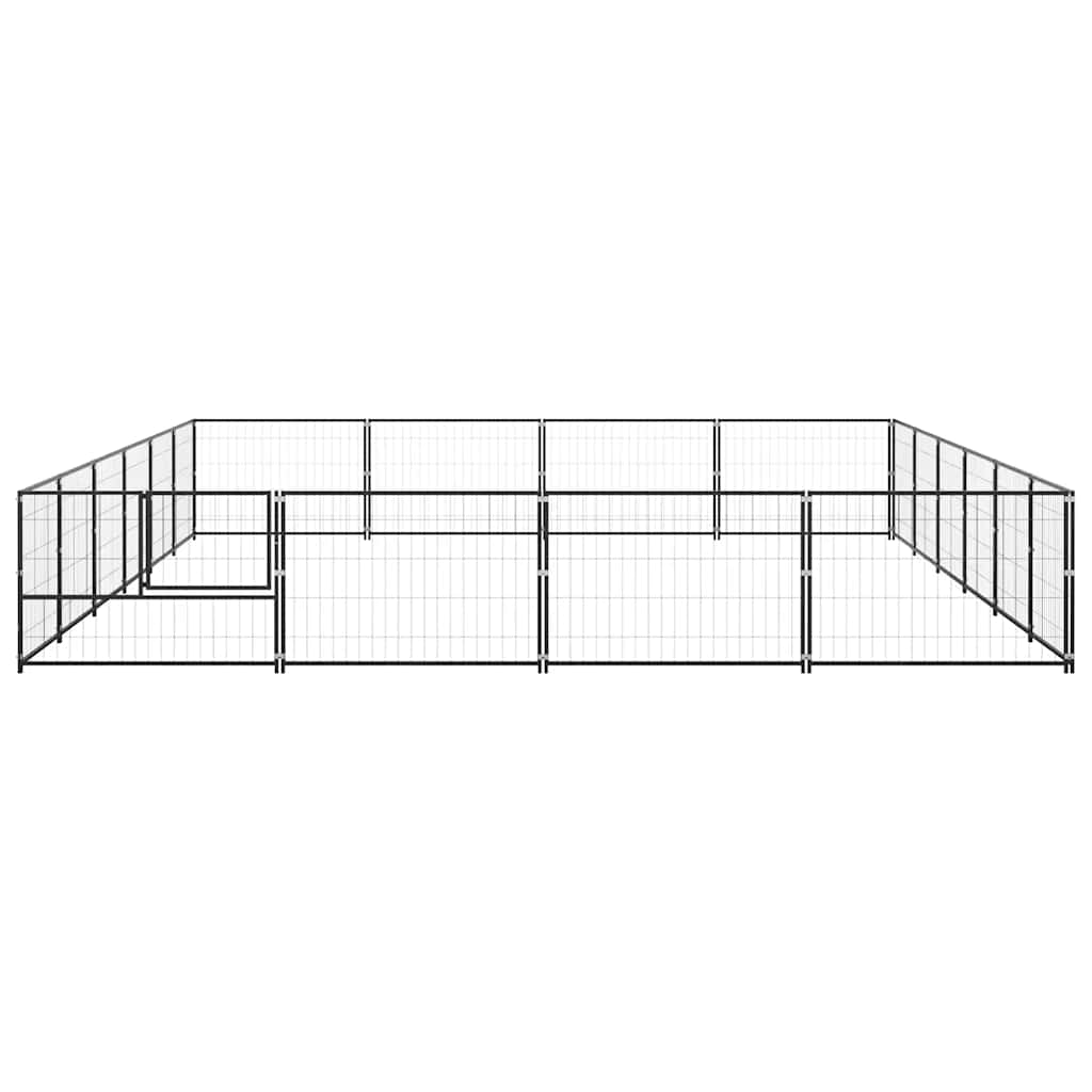 Hundegård svart 24 m² stål