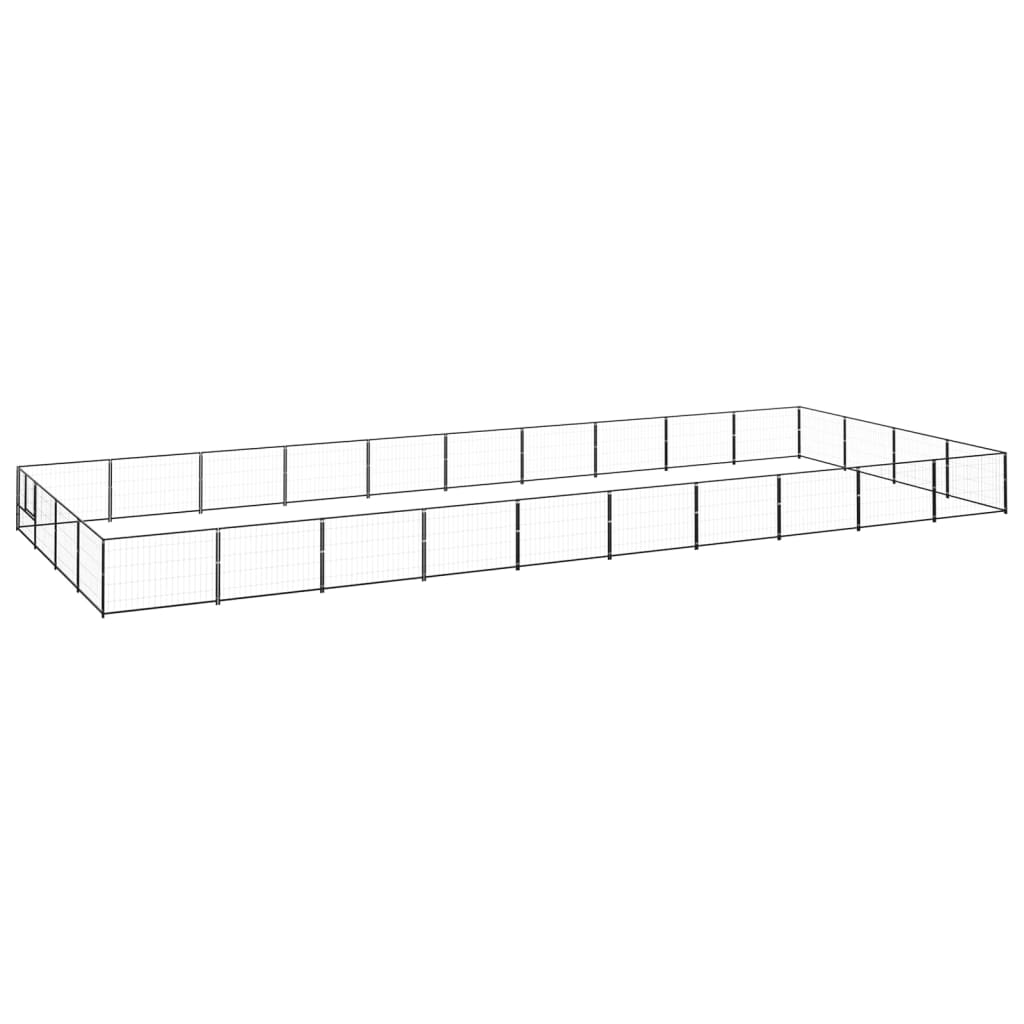Hundegård svart 40 m² stål