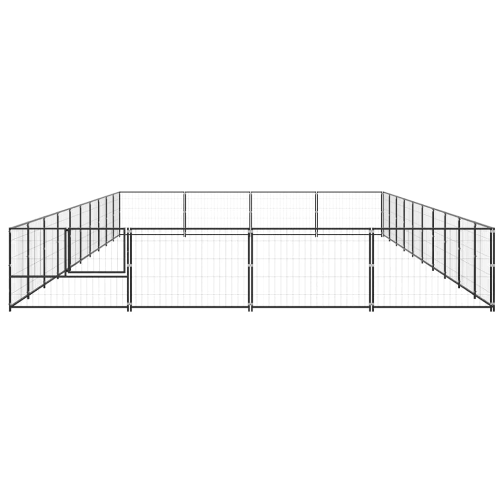Hundegård svart 40 m² stål