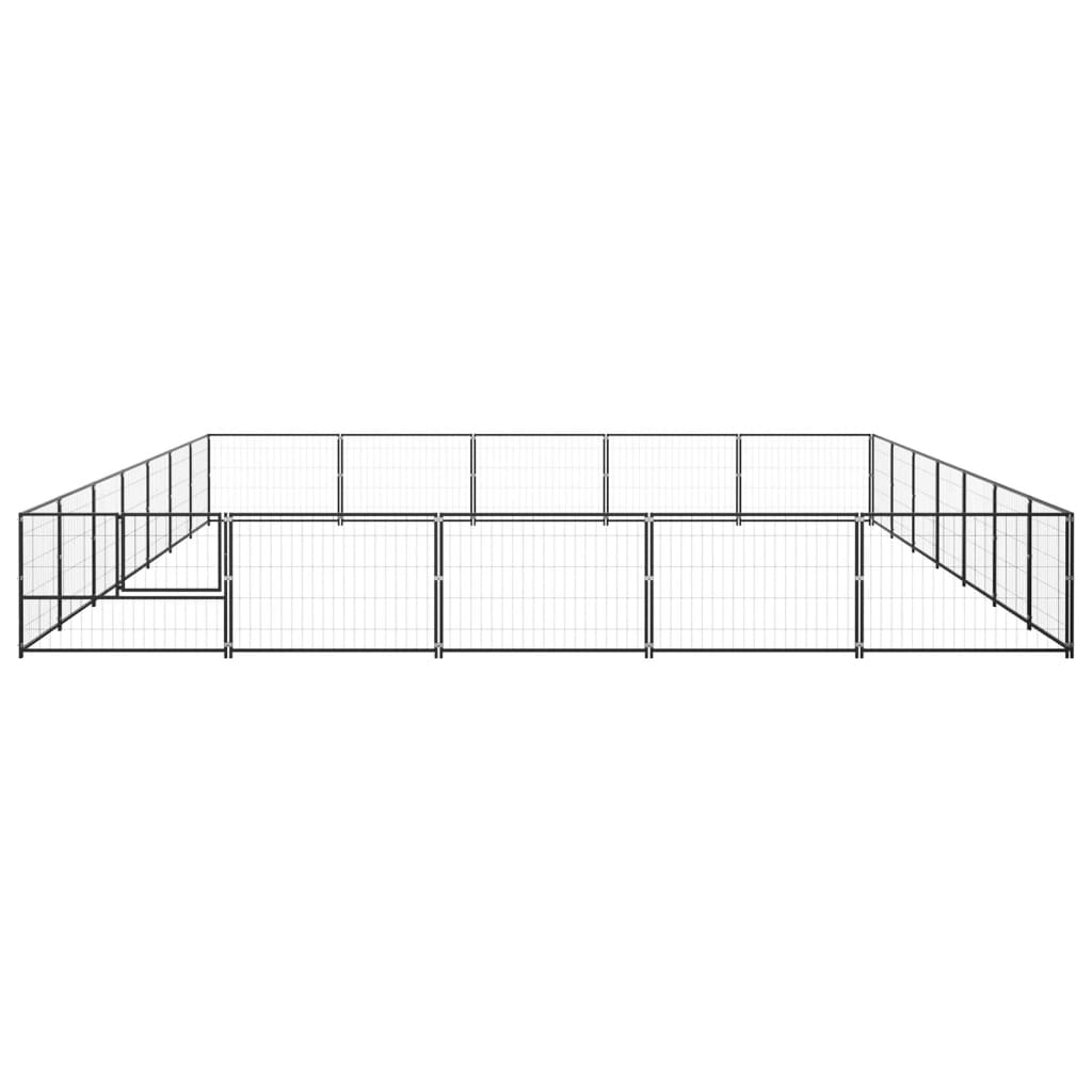 Hundegård svart 35 m² stål